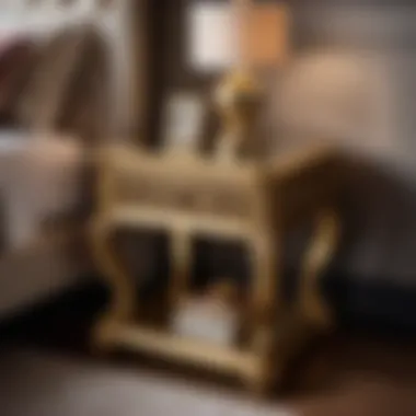 Regal Vintage-Inspired Gold Bedroom End Table