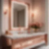 Opulent Rose Gold Vanity with Marble Countertop