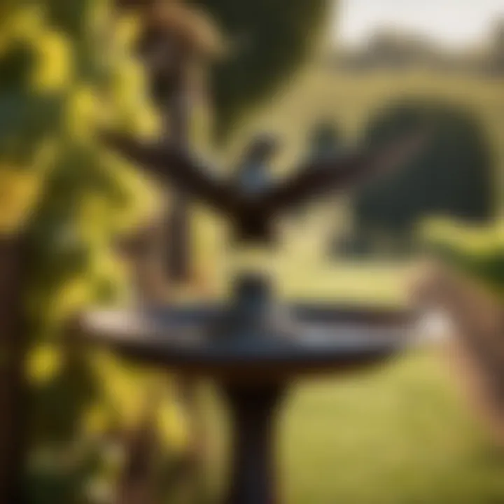 Rustic Vineyard Cast Iron Bird Bath