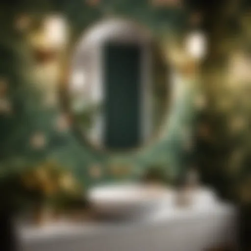 Elegant Schumacher bathroom wallpaper with botanical motif