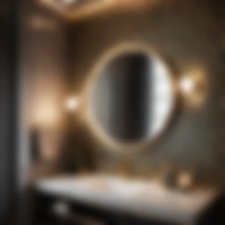 Chic Schumacher bathroom wallpaper in modern geometric design