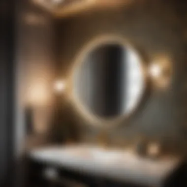 Modern Geometry Chic Schumacher bathroom wallpaper in modern geometric design