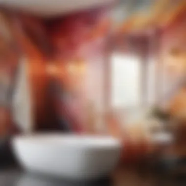 Artistic Sophistication Sophisticated Schumacher bathroom wallpaper in abstract watercolor effect