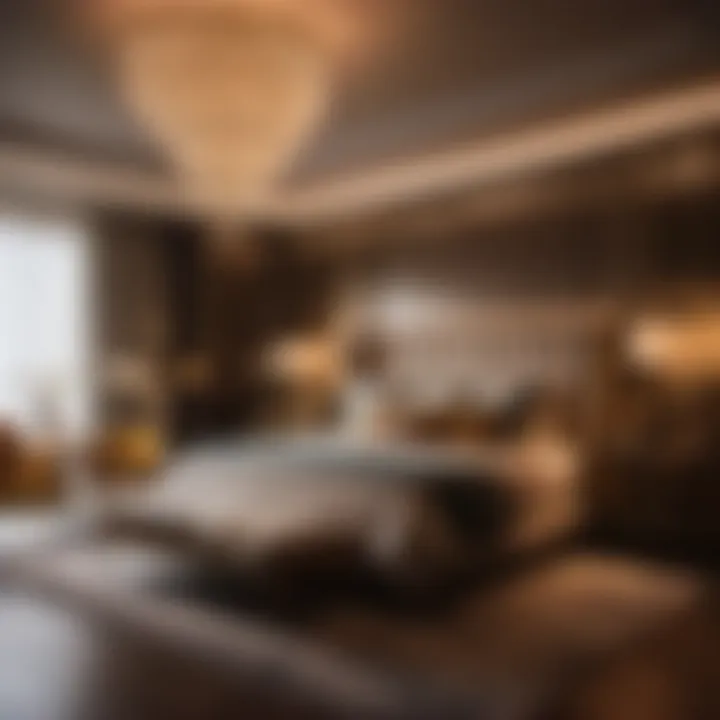 Ambient Artistry Artistic lighting design enhancing the ambiance of a show room bedroom