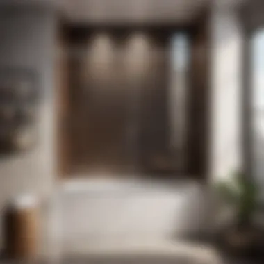 Sophisticated semi-frameless bathtub shower door in a modern bathroom