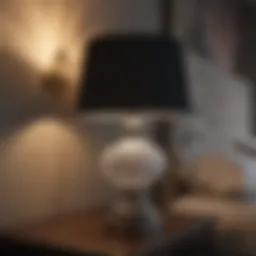 Elegant small bedroom lamp with crystal base