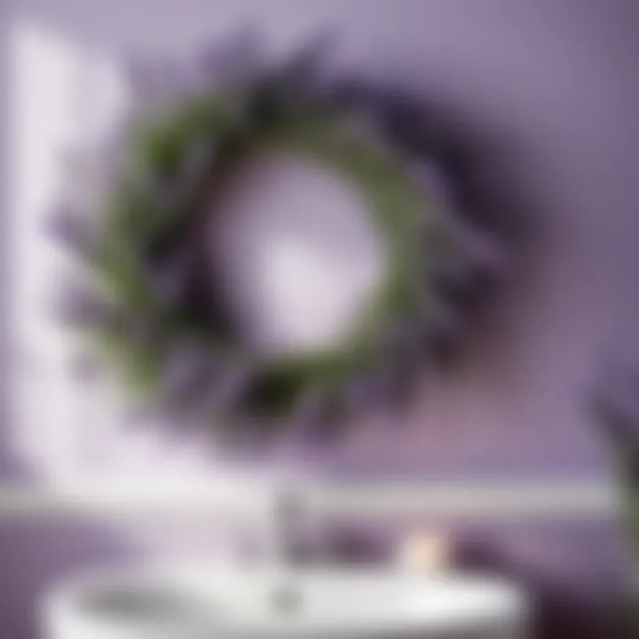 Lavender Serenity Soothing Lavender Wreath for Bathroom Decor