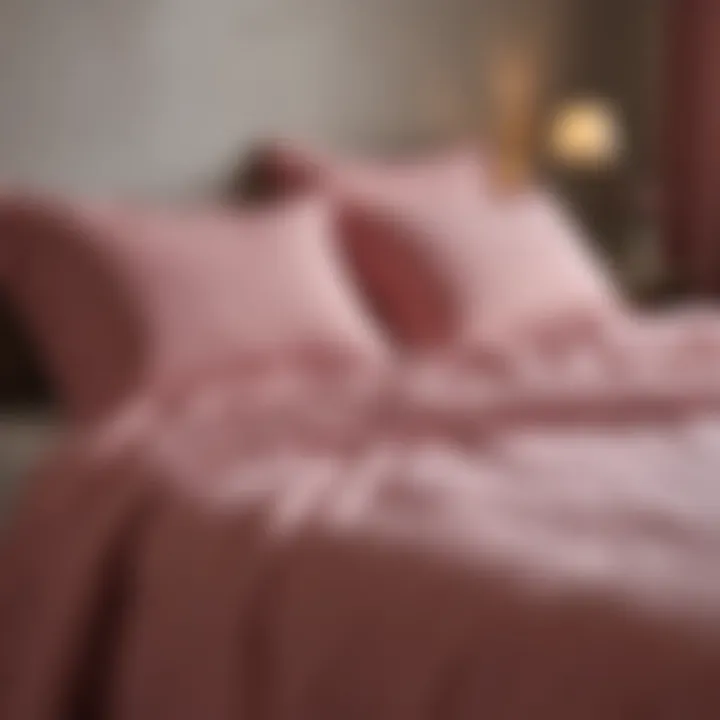 Minimalist Pink Linen Bedding Set