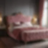 Elegant Pink Velvet Upholstered Bed