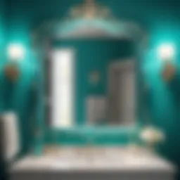 Exquisite Turquoise Bathroom Mirror Reflecting Elegance