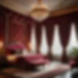 Luxurious velvet bedroom curtains with attached valance