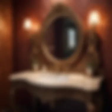 Masterfully Crafted Intricate Carvings on Vintage Vanity Vintage Double Bathroom Vanity with Intricate Carvings