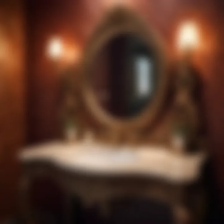 Masterfully Crafted Intricate Carvings on Vintage Vanity Vintage Double Bathroom Vanity with Intricate Carvings