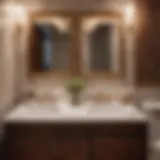 Exquisite Marble Countertop on Vintage Double Bathroom Vanity Vintage Double Bathroom Vanity with Marble Countertop