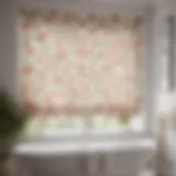 Elegant white bathroom blinds with floral pattern