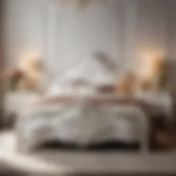 Elegant White Bed Frame with Intricate Details