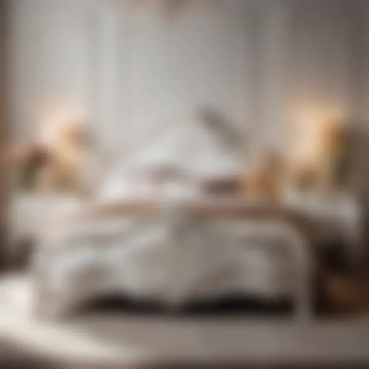 Graceful White Bed Frame with Intricate Design Elegant White Bed Frame with Intricate Details