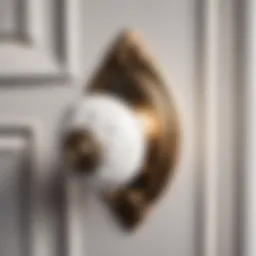 Elegant White Door Knob with Intricate Floral Design