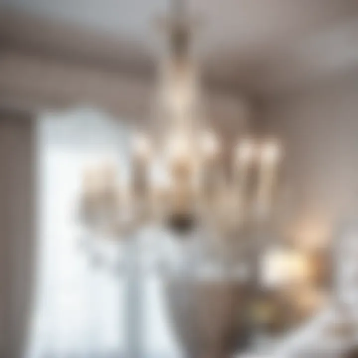 Crystal Chandelier in White King Bedroom Luxurious White King Bedroom with Crystal Chandelier