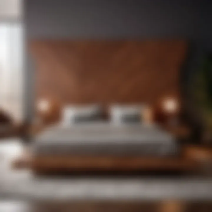 Sleek Geometric Design in Wood Full Size Bed