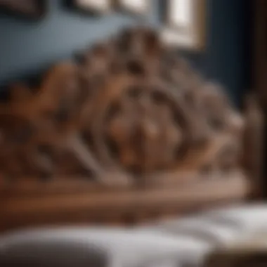 Exquisite Wood Carving Detail on Bed Frame Exquisite Wood Carving Detail on Bed Frame