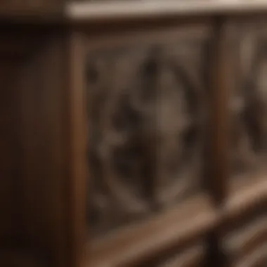 Intricate Design Feature of a Wooden Bedroom Chest Intricate design feature of a wooden bedroom chest