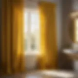 Sunlit Yellow Bathroom Window Curtains