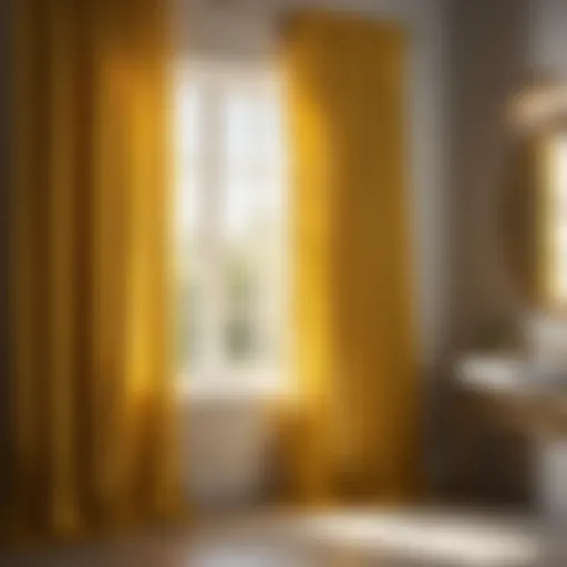 Sunlit Yellow Bathroom Window Curtains