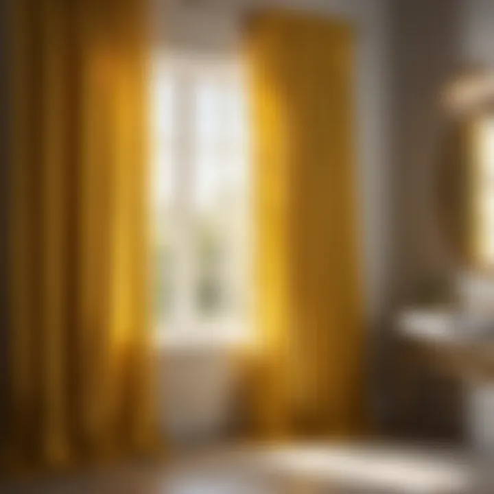 Sunlit Yellow Bathroom Window Curtains