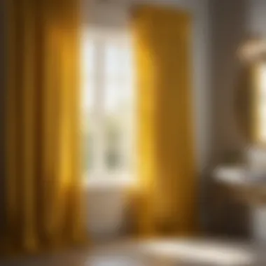 Radiant Sunlight Through Yellow Curtains Sunlit Yellow Bathroom Window Curtains