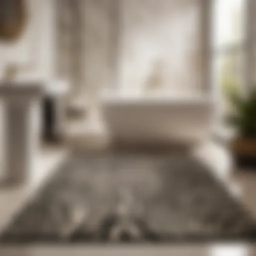 Luxurious zebra print bathroom rug in elegant black and white colors