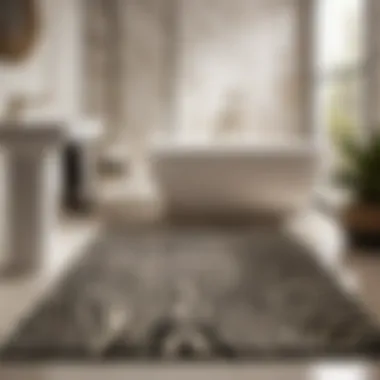 Opulent Zebra Print Bathroom Rug Luxurious zebra print bathroom rug in elegant black and white colors