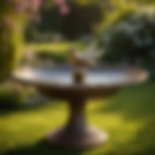 Elegant Avian Haven Elegant Avian Haven - Large Metal Bird Bath in Blooming Garden