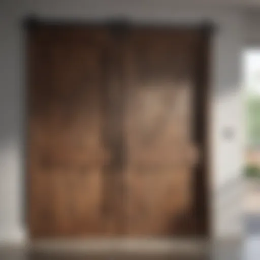 Elegant barn door showcasing intricate design