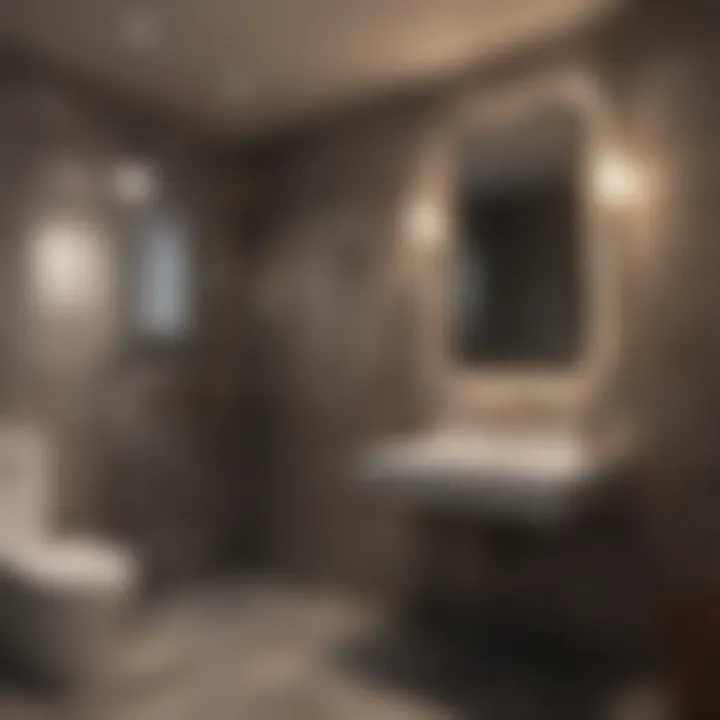 Elegant Basement Bathroom Lighting Design