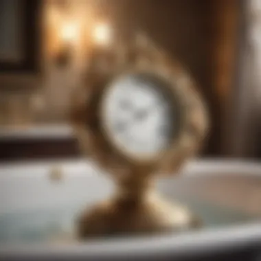 Elegant Bath Clock with Floral Design