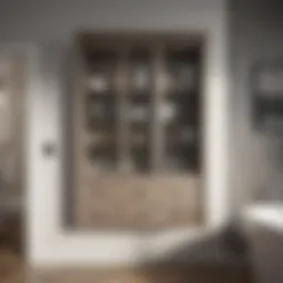 Elegant 19-Inch Bathroom Cabinet with Glass Doors