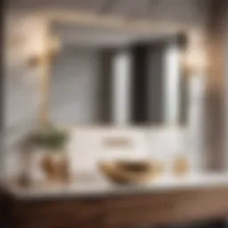 Elegant bathroom cabinet with marble countertop