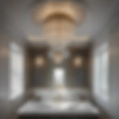 Luxurious Chandelier Accent Elegant bathroom ceiling with chandelier