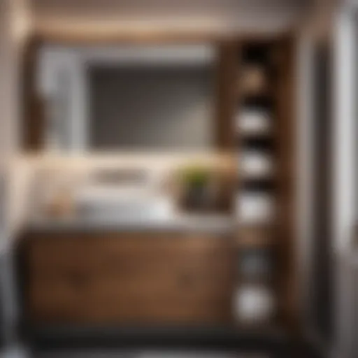 Chic Storage Solution Elegant bathroom cupboard design in a small space
