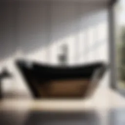 Luxurious Black Freestanding Bathtub