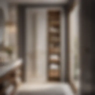 Elegant bathroom door storage rack showcasing optimal space utilization