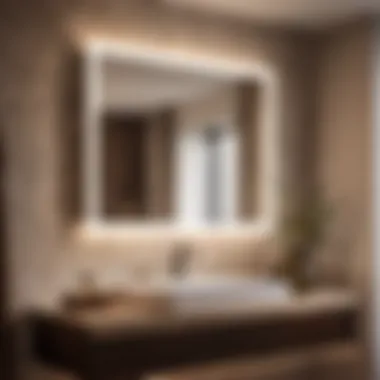 Sophistication in Reflection: LED Mirror Elegance Elegant Bathroom Interior with LED Mirror