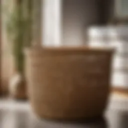 Elegant bamboo bathroom laundry basket with lid