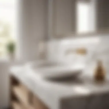 Luxurious White Marble Bathroom Countertop Tile