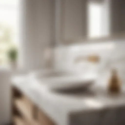 Luxurious White Marble Bathroom Countertop Tile