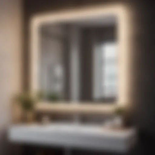 Elegant Bathroom Mirror with Side Shelves