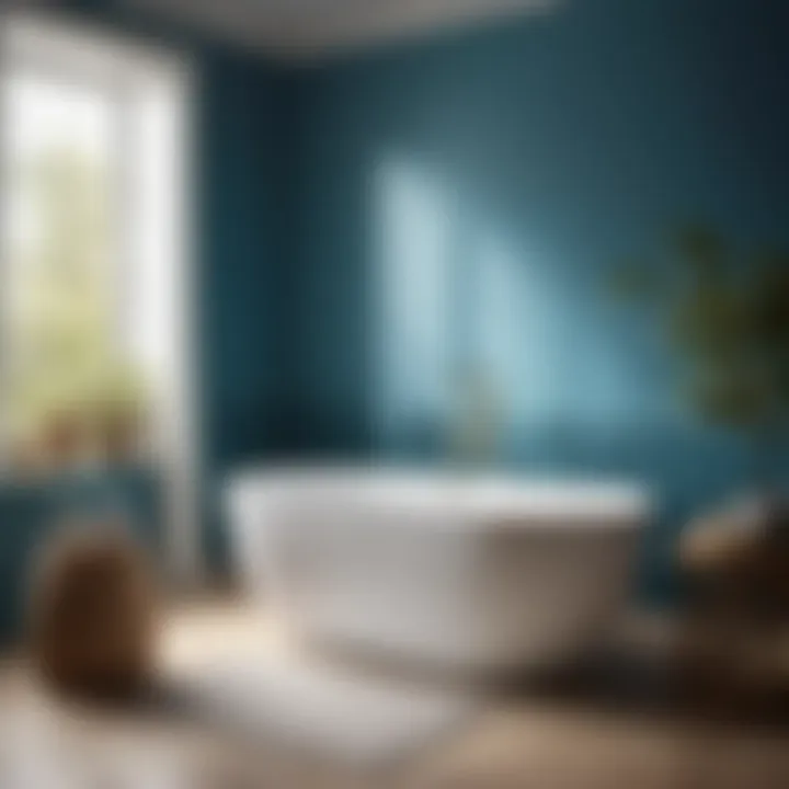 Soothing oceanic blue bathroom paint inspiration