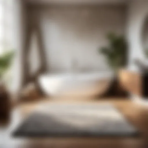 Elegant bathroom rug in a modern setting