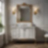 Elegant bathroom vanity cabinet with marble countertop